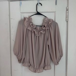 LALETTE, VICI, Off The Shoulder Ruffle Blouse